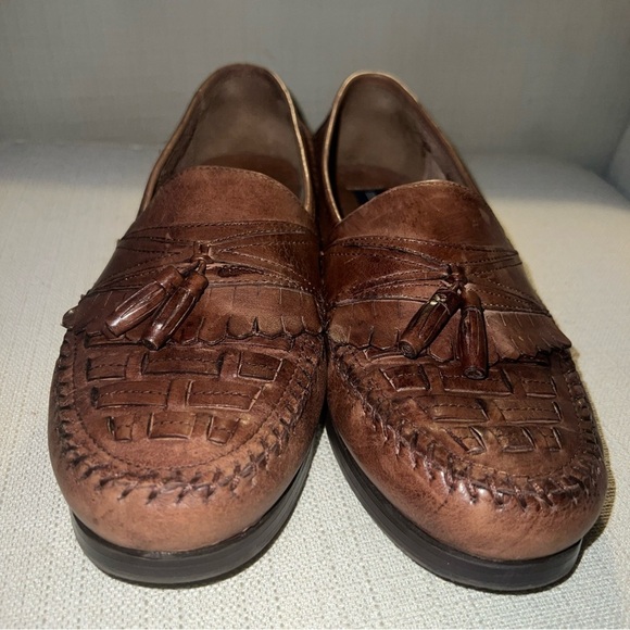 Giorgio Brutini Bartell Loafers Men\'s 10W Brown Woven Leather Tassel Slip On main image 8